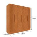 Ver imagem 4 de Guarda Roupa Casal 6 Portas Munique Ripado Yescasa Marrom/Cinamomo