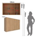 Ver imagem 7 de Armário Aéreo para Cozinha 120cm com 3 Portas Freijó Cz3109