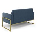 Ver imagem 5 de Sofá Namoradeira com 2 Poltronas Base Industrial Alta Dourado Marisa Suede Azul Marinho D03 - D'ross
