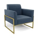Ver imagem 4 de Sofá Namoradeira com 2 Poltronas Base Industrial Alta Dourado Marisa Suede Azul Marinho D03 - D'ross