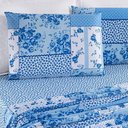 Ver imagem 7 de Colcha + Jogo de Cama Bouti Estampado Casal 07 Peças 100% Poliéster - Azul Sereno