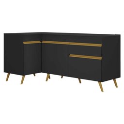 Kit Armário de Cozinha Balcão Canto 90cm e Gabinete Pia 120cm Veneza Multimóveis Mp2157 Preto/ - 3 Kit Armário de Cozinha Balcão Canto 90cm e Gabinete Pia 120cm Veneza Multimóveis Mp2157 Preto/ - 3