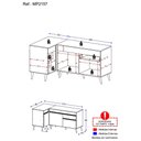 Ver imagem 4 de Kit Armário de Cozinha Balcão Canto 90cm e Gabinete Pia 120cm Veneza Multimóveis Mp2157 Preto/