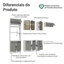 Ver mais imagens de Armário de Cozinha Completa Agata 9 Portas 3 Gavetas MDP 270cm Branco e Cinza
