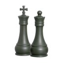Ver imagem 1 de Dupla Peça de Xadrez Decorativa de Cerâmica Rei e Rainha para Sala Verde Lúpulo
