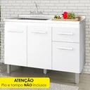 Ver imagem 2 de Balcao sem Tampo para Pia 120cm 9430 Branco Mobbs