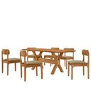 Ver imagem 2 de Sala de Jantar Mesa Star, 180cm Tampo Laminado Barril e 6 Cadeiras Moderna Mobilia