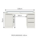 Ver imagem 4 de Escrivaninha 1 Porta e 3 Gavetas Madesa Chicago Branco Cor:branco