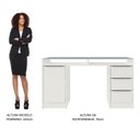 Ver imagem 7 de Escrivaninha 1 Porta e 3 Gavetas Madesa Chicago Branco Cor:branco