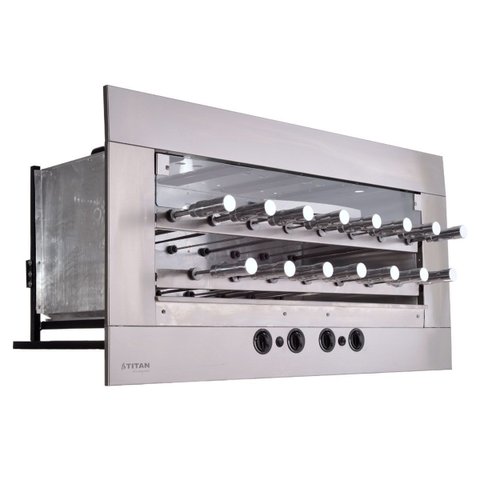 Churrasqueira Gourmet a Gás de Embutir 15 Espetos Rotativos Glp 127v Age Titan