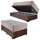 Ver imagem 1 de Cama Box Baú Suede Solteiro + Colchão Sereneprime Molas Ensacadas 88x188x69 Marrom