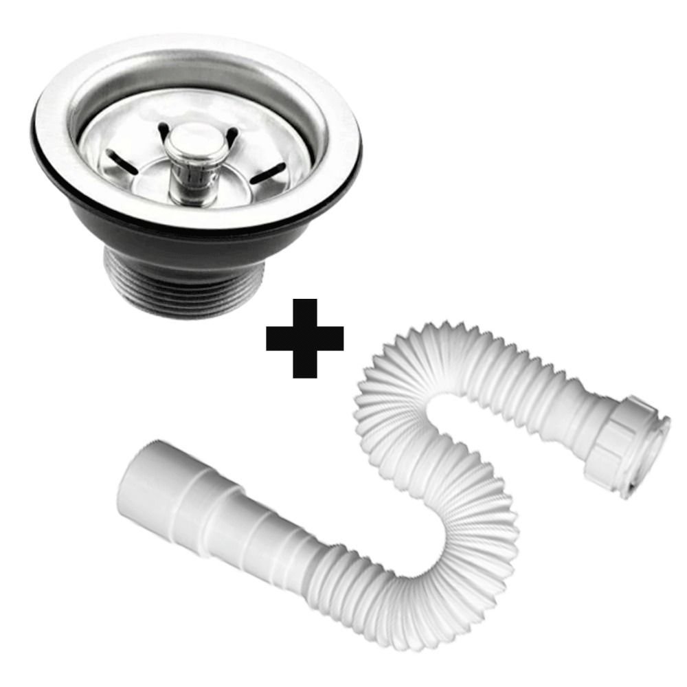 Cuba Redonda Cozinha 25 Cm Aço Inox 304 com Válvula e Sifão - 6