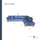 Ver imagem 5 de Sofá Canto Pierri | Base de Madeira & Acquablock - 300x200cm - Índigo 306