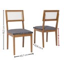 Ver imagem 3 de Mesa de Jantar Redonda Acerola com 4 Cadeiras Estofadas Palmas Linho Grafite Ornar