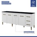 Ver imagem 4 de Balcão Atenas 4 Portas e 3 Gavetas Kaiki Moveis Branco