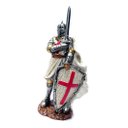 Ver imagem 1 de Cavaleiro Medieval Templario com Escudo 00066 Prateado