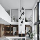Ver imagem 6 de Lustre Pendente para Sala Pé Direito Duplo Rain Preto