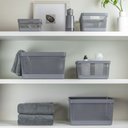 Ver imagem 4 de Cesto Caixa Organizadora Grid 20lts com Tampa ou Martiplast Cor:cinza