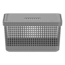 Ver imagem 5 de Cesto Caixa Organizadora Grid 20lts com Tampa ou Martiplast Cor:cinza