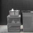 Ver imagem 3 de Cesto Caixa Organizadora Grid 20lts com Tampa ou Martiplast Cor:cinza