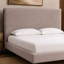 Ver imagem 1 de Cabeceira para Cama Box King 213cm Almeria Veludo Nobre Avelã - Sallar Home