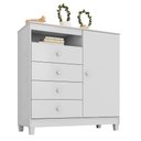 Ver imagem 1 de Cômoda Sapateira 1 Porta e 4 Gavetas Branco