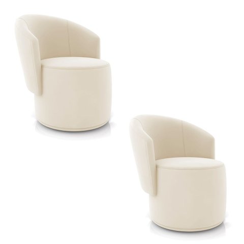 Poltrona Decorativa Orgânica Fixa para Sala Kit 2 Malu Veludo M11 - D’Rossi