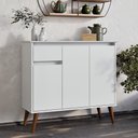 Ver imagem 2 de Aparador Buffet Veneza 3 Portas 1 Gaveta Branco – EJ Móveis