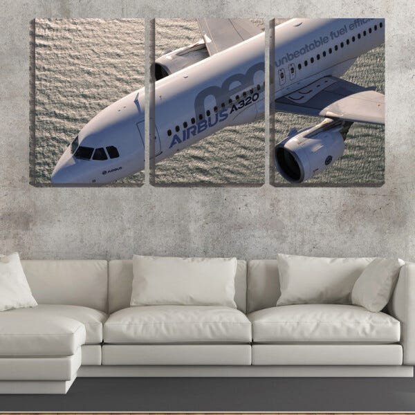 Quadro canvas 30x66 avião comercial em voo - 2