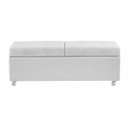 Ver imagem 2 de Recamier com Rodinhas Madri 1,40m Suede Branco - Inova Decorações