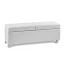 Ver imagem 3 de Recamier com Rodinhas Madri 1,40m Suede Branco - Inova Decorações