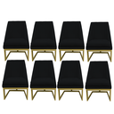 Ver imagem 1 de Kit 08 Cadeiras para Sala de Jantar Ana Base de Ferro Suede Preto - D'classe Decor