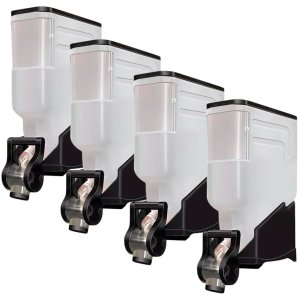 4 Módulos Dispenser Avulso 35 Litros ou 15 Kilos Armazenamento Ração Grãos Cereal Preto Plast Penser