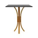Ver imagem 1 de Mesa Bistrô Valencia Madeira Maciça e Tampo Quadrado - Amêndoa - Tampo 80x80 Laqueado Preto