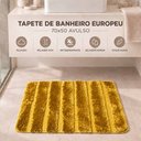 Ver imagem 5 de Tapete Piso de Banheiro Europeu 1 Peça Antiderrapante Macio Fácil de Lavar Amarelo