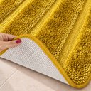 Ver imagem 4 de Tapete Piso de Banheiro Europeu 1 Peça Antiderrapante Macio Fácil de Lavar Amarelo