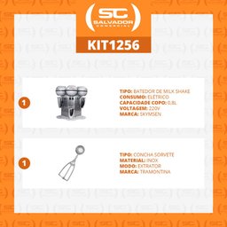 Batedor de Milk Shake 3 Copos 0,8L Profissional Inox BMS-3 220V Skymsen + Concha de Sorvete - 7