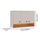 Ver imagem 6 de Armário Aéreo Organizador Suspenso Parede Multiuso 3 Portas Cozinha Área de Serviço Jessica -