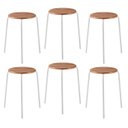 Ver imagem 1 de Kit 6 Banquetas para Cozinha com Base de Aço Cumbuca Branco/Nature