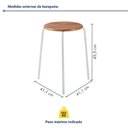 Ver imagem 3 de Kit 6 Banquetas para Cozinha com Base de Aço Cumbuca Branco/Nature