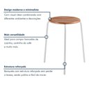 Ver imagem 4 de Kit 6 Banquetas para Cozinha com Base de Aço Cumbuca Branco/Nature