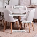 Ver imagem 2 de Conjunto de Jantar Mesa Retangular com Vidro Bennett 6 Cadeiras New Drop - Natural C/ Bege