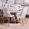 Conjunto de Jantar Mesa Retangular com Vidro Bennett 6 Cadeiras New Drop - Natural C/ Bege - 2