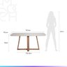Conjunto de Jantar Mesa Retangular com Vidro Bennett 6 Cadeiras New Drop - Natural C/ Bege - 10