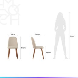 Conjunto de Jantar Mesa Retangular com Vidro Bennett 6 Cadeiras New Drop - Natural C/ Bege - 9