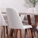 Ver imagem 4 de Conjunto de Jantar Mesa Retangular com Vidro Bennett 6 Cadeiras New Drop - Natural C/ Bege