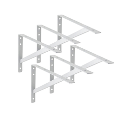 6x Suporte Mão Francesa Reforçada Branca 50cm - 1