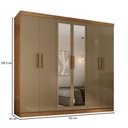 Ver imagem 3 de Guarda-roupa Solteiro Lancaster 6 Portas 3 Gavetas 100% Mdf com Espelho Cinamomo/cappuccino - Panora