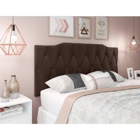 Cabeceira Suspensa Marca Bigsono Nicole Marrom Casal 1.40 X 0,55 X 0,05