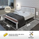 Ver imagem 2 de Cama Casal Branca C/ Carvalho de Madeira Woodstore